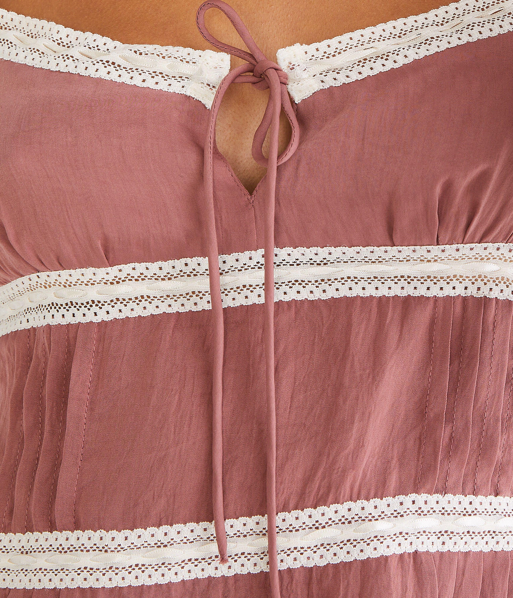 Satin Lace-Trim Cami