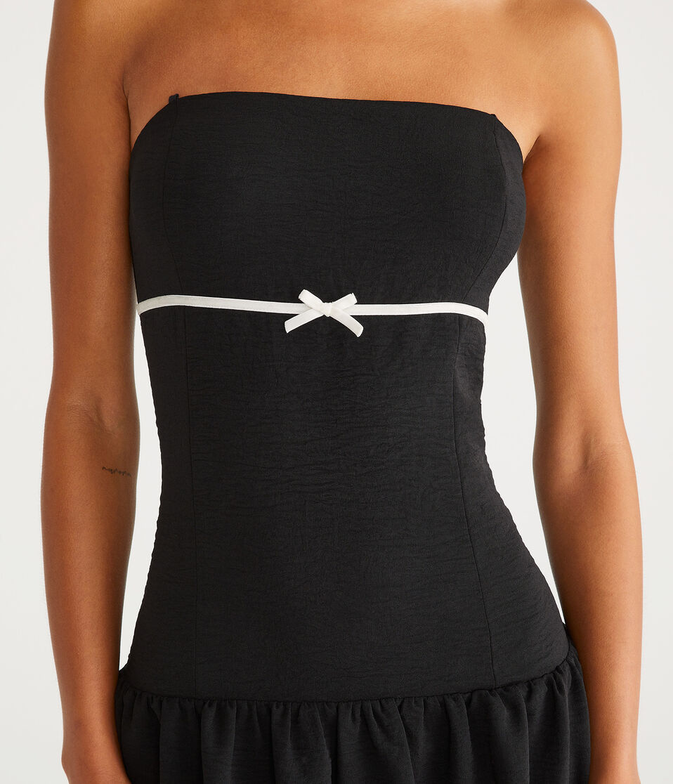 Solid Strapless Drop-Waist Bubble Dress Solid Strapless Drop-Waist Bubble Dress