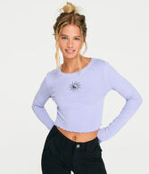 Long Sleeve Seriously Soft Yin Yang Cropped Baby Tee