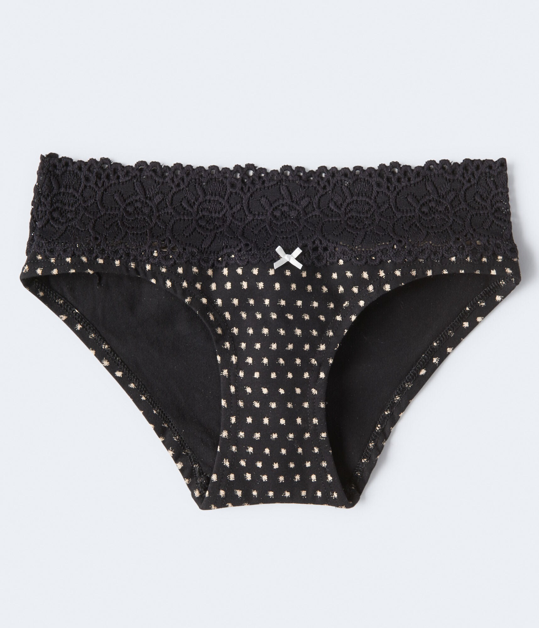 Splatter Dot Lace-Trim Hipster