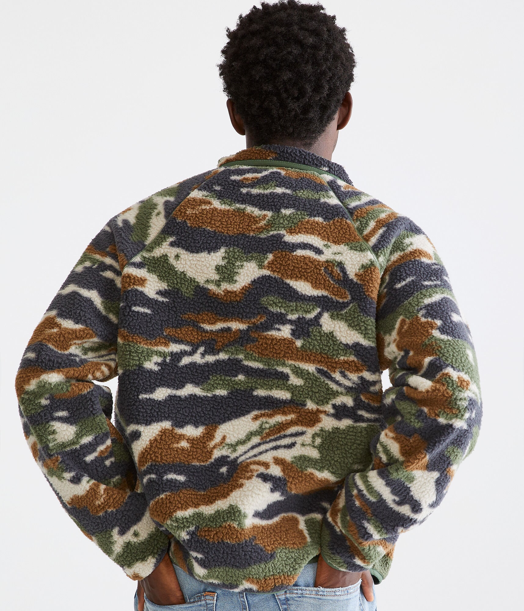 Camo Sherpa Fleece Full-Zip Jacket