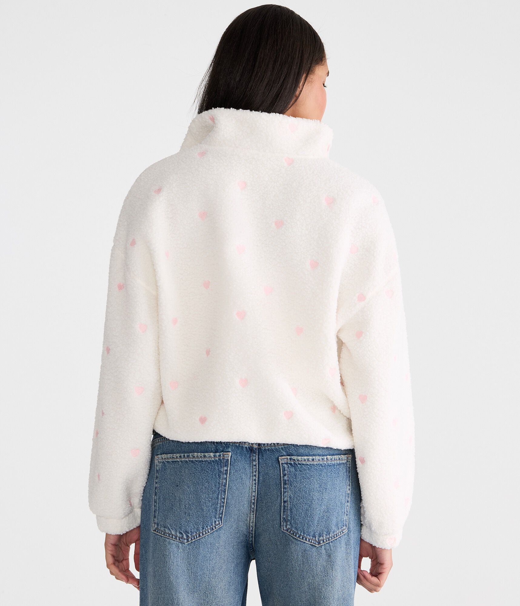 Hearts Sherpa Fleece Full-Zip Jacket