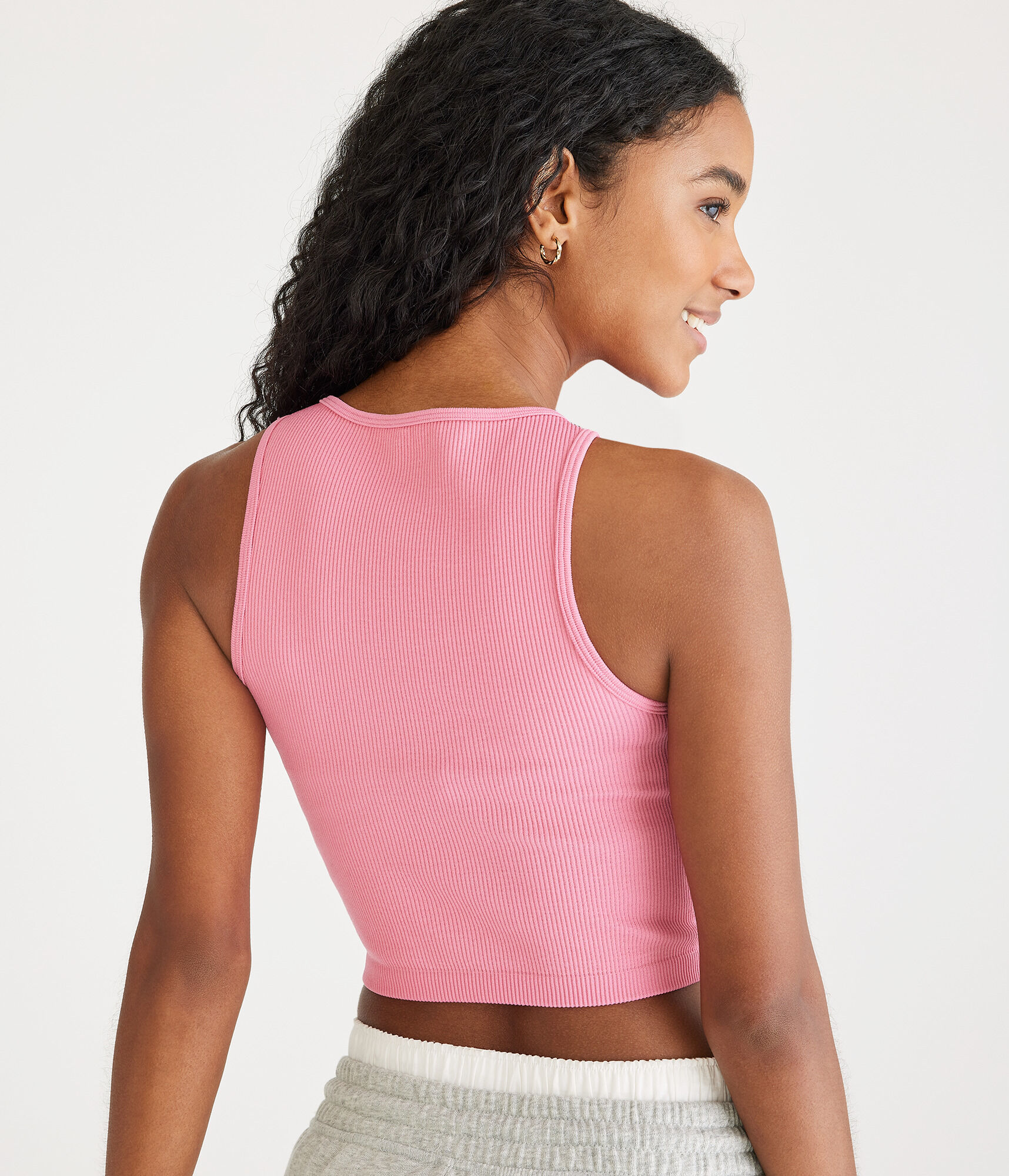 Seriously Soft Seamless Cropped Boat-Neck Tank