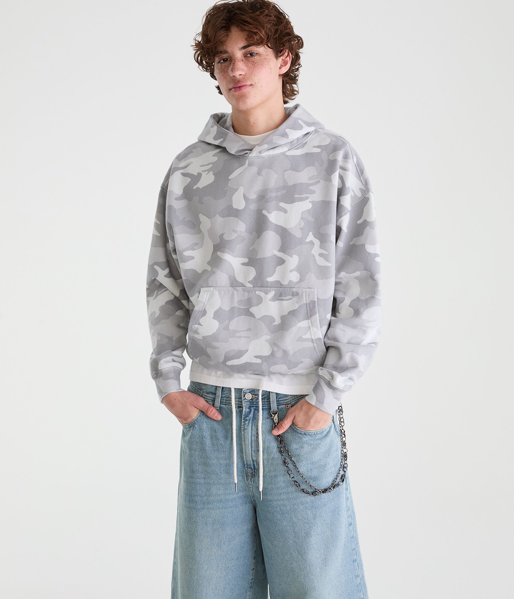 Cloud Soft Camo Boxy Pullover Hoodie