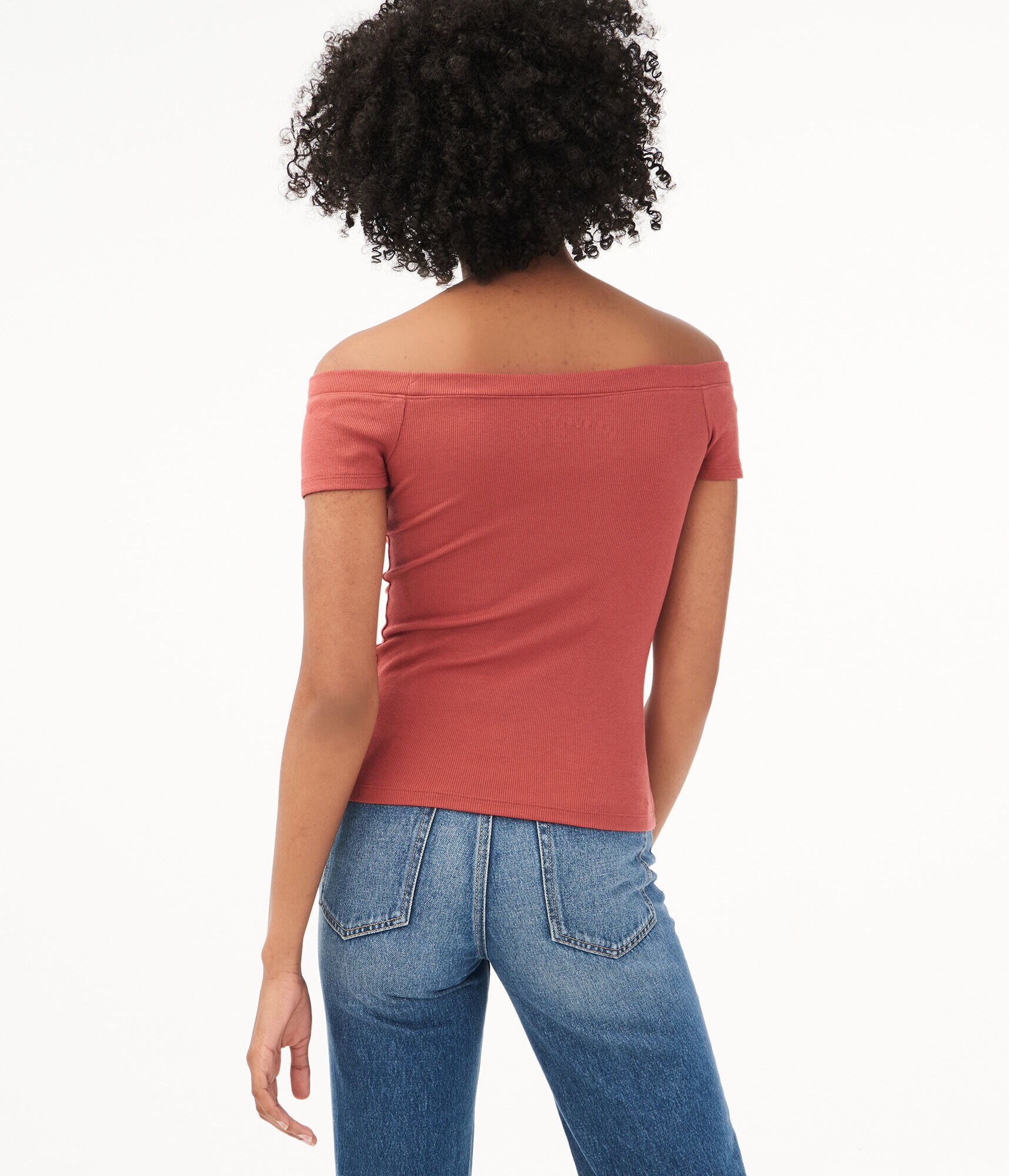 Seriously Soft Off-The-Shoulder Henley Bodycon Top