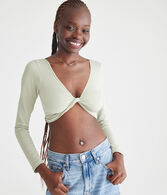 Long Sleeve Seamless Wear 3 Ways Crop Top