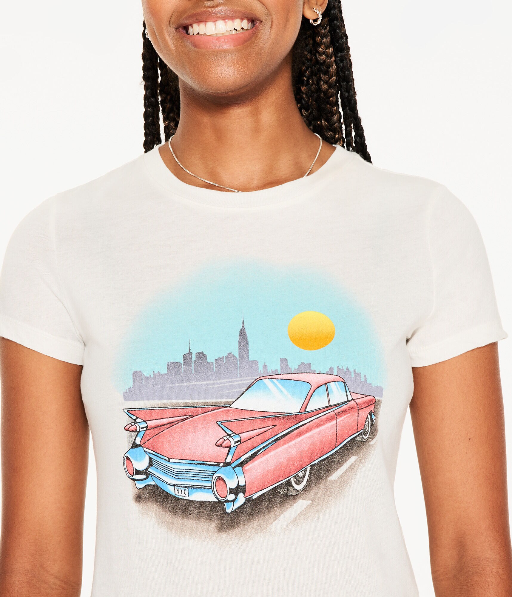 New York Skyline Car Graphic Tee