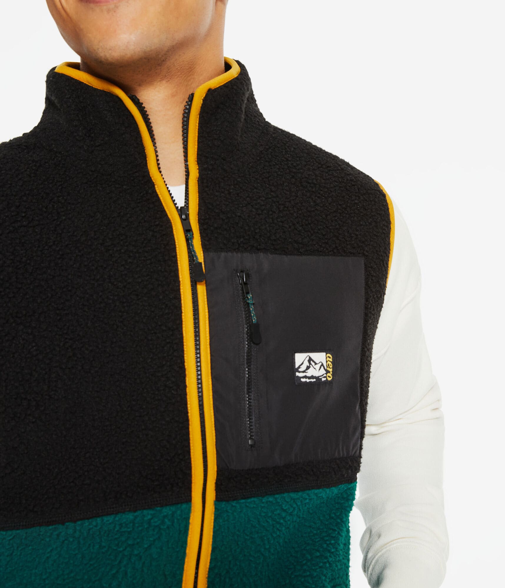 Colorblocked Sherpa Fleece Vest