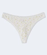 Floral Lace-Trim Thong