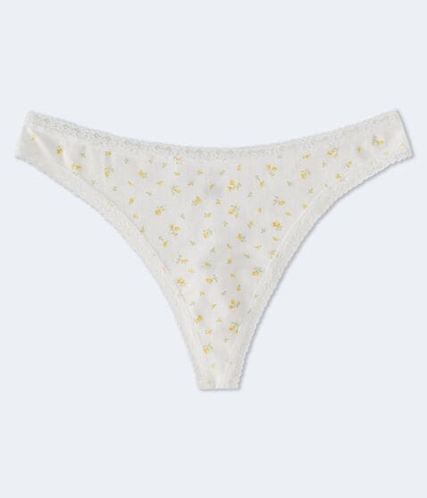 Floral Lace-Trim Thong Floral Lace-Trim Thong