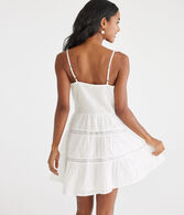Solid Sweetheart Eyelet Fit & Flare Dress