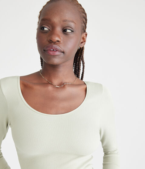 Long Sleeve Seamless Wear 3 Ways Crop Top Long Sleeve Seamless Wear 3 Ways Crop Top