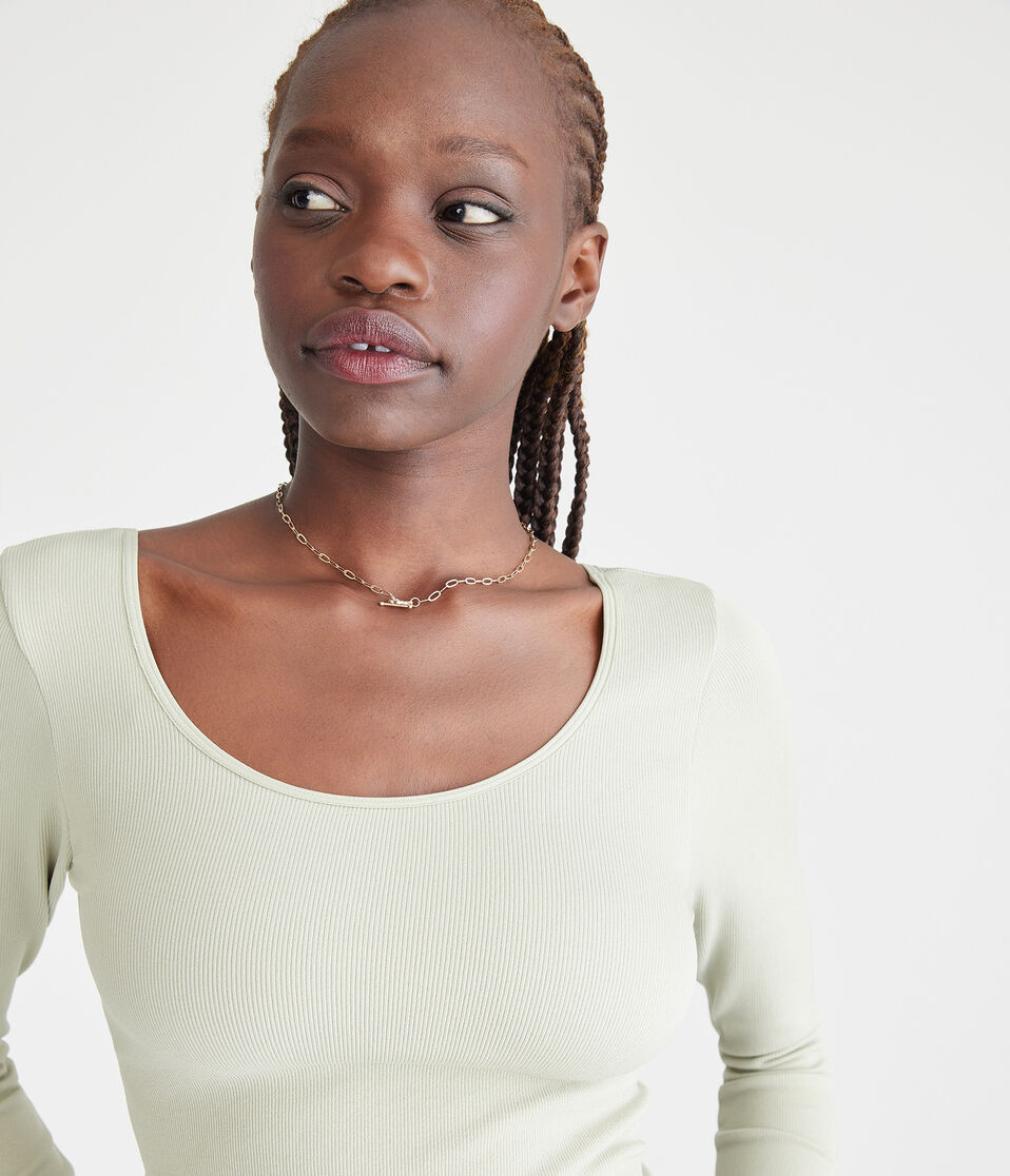 Long Sleeve Seamless Wear 3 Ways Crop Top