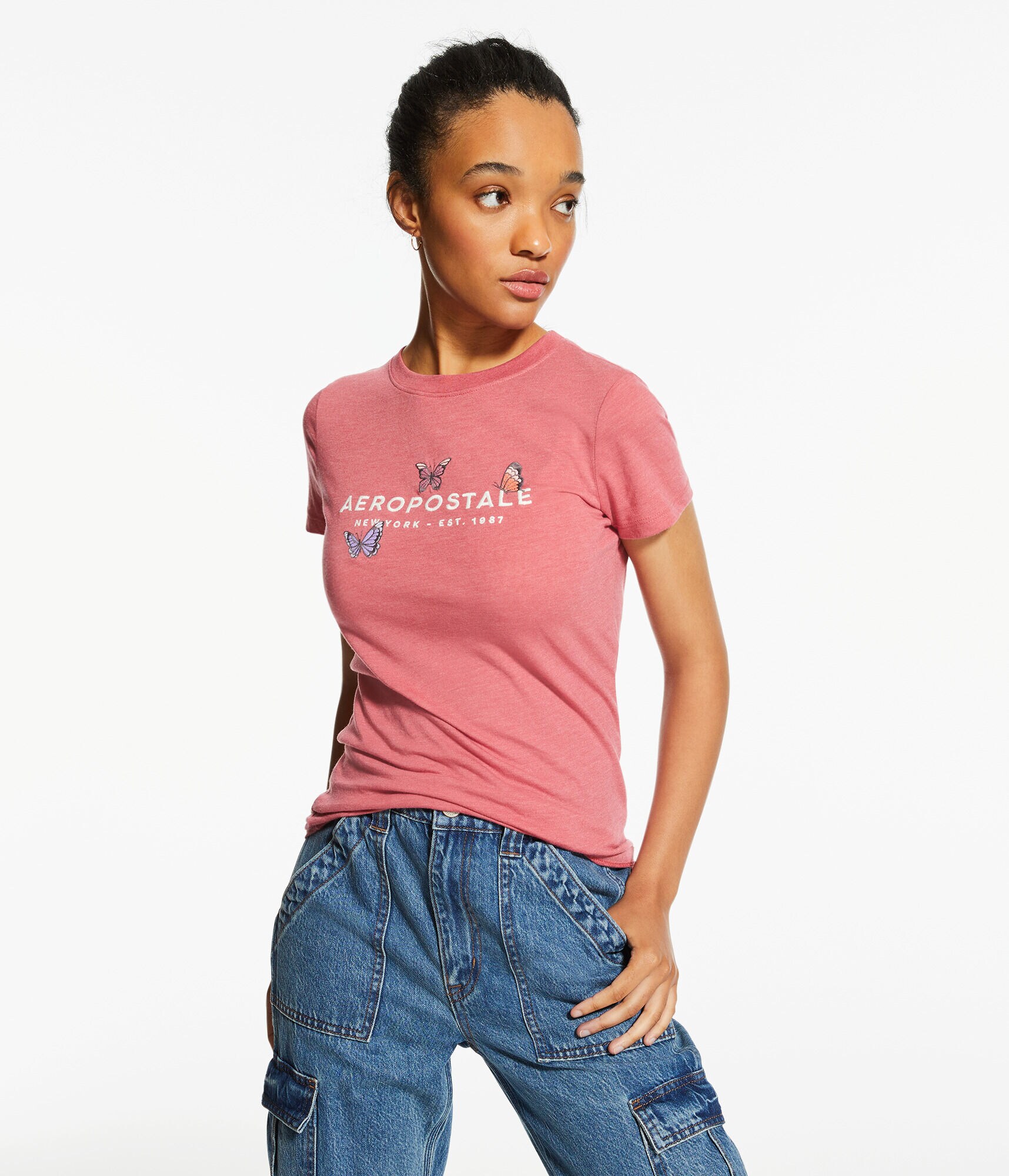 Aeropostale Butterflies Graphic Tee