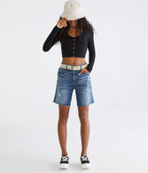 Long Sleeve Peekaboo Cutout Cropped Top