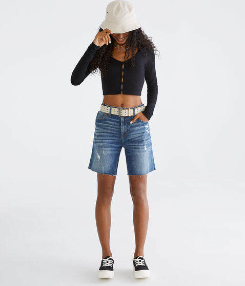 Long Sleeve Peekaboo Cutout Cropped Top