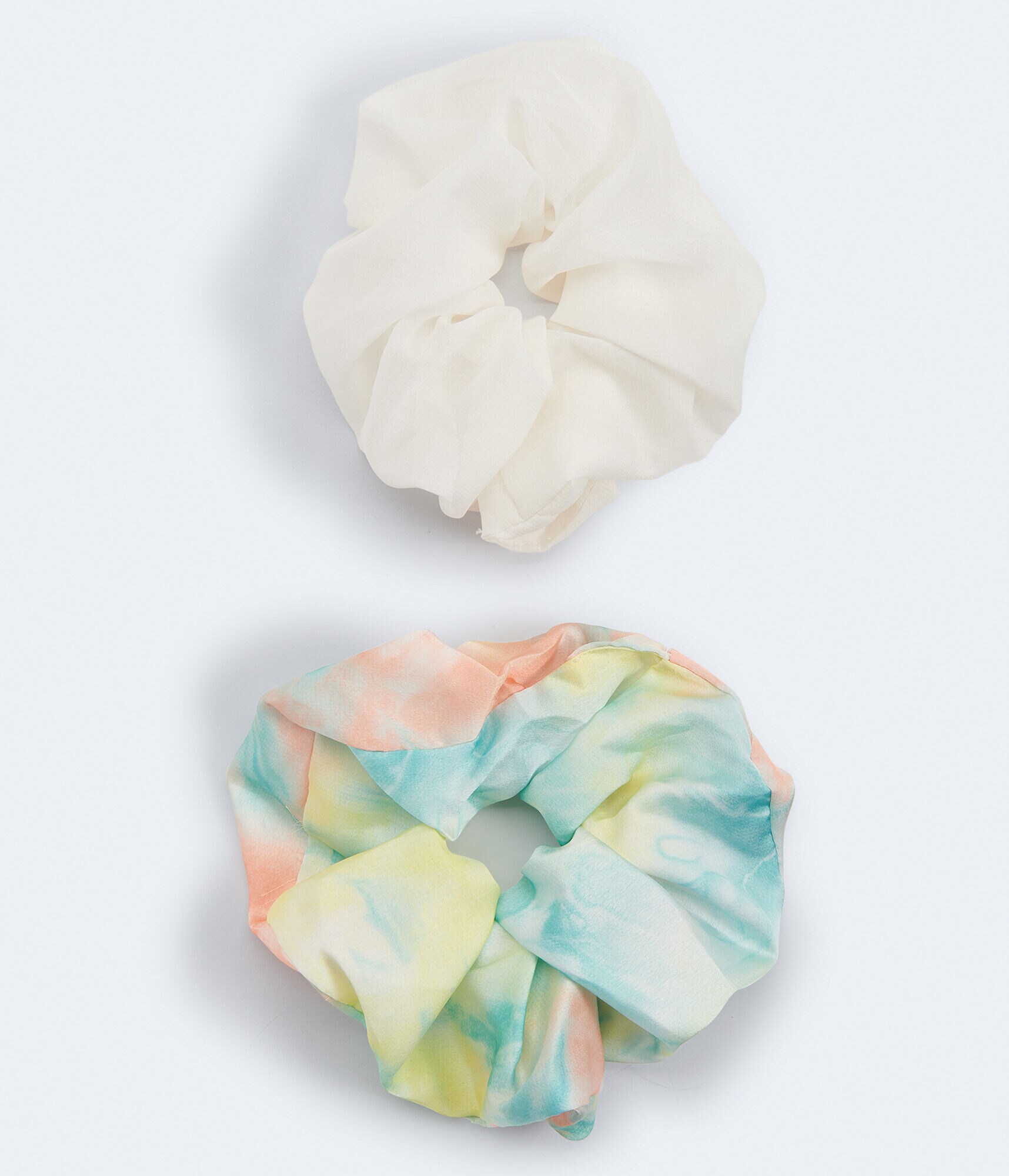 Tie-Dye &amp; Sheer Jumbo Scrunchie 2-Pack