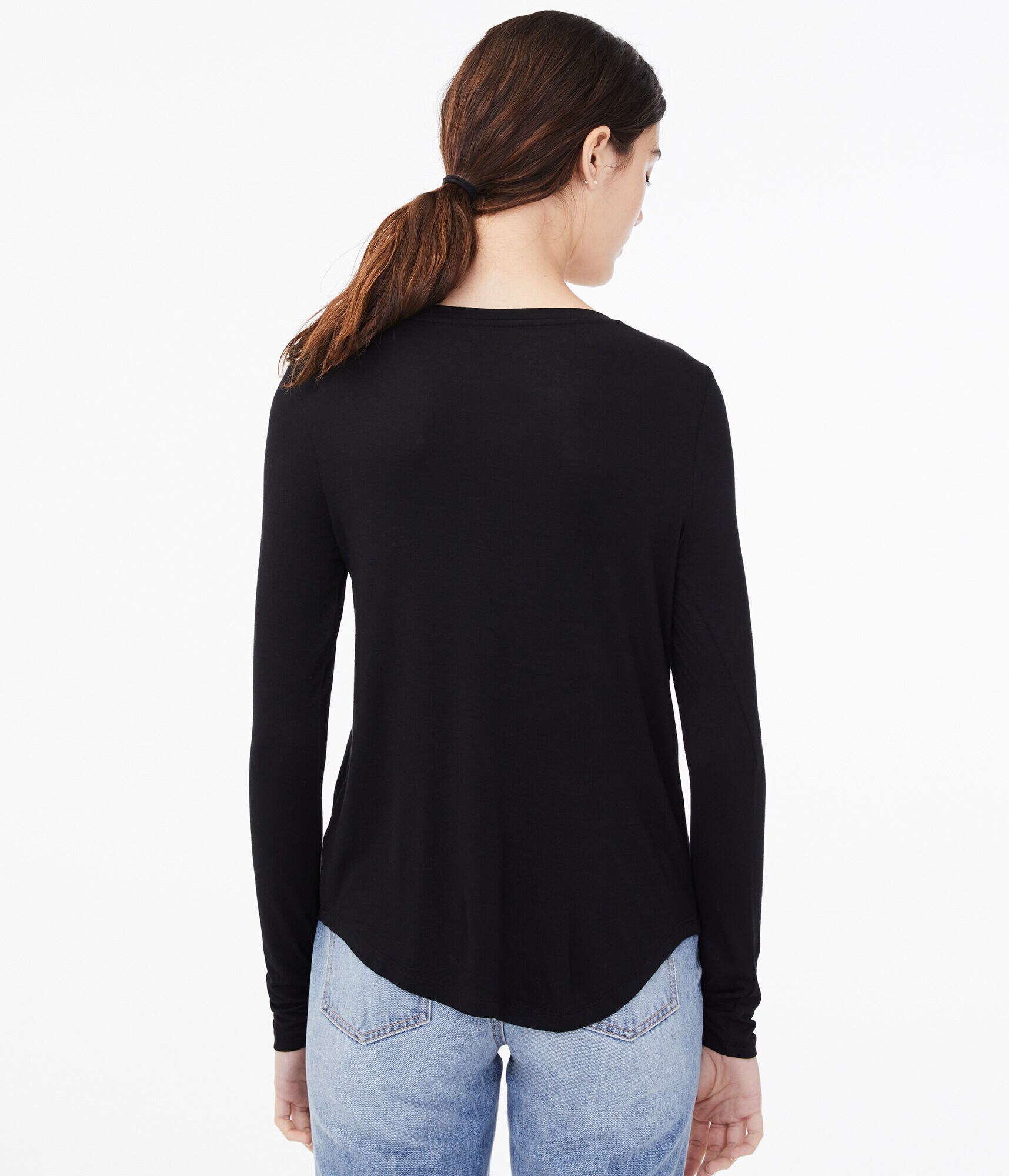 Long Sleeve Seriously Soft Floral Embroidered Crew Tee