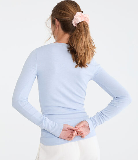 Long Sleeve Aeropostale Logo Graphic Henley Long Sleeve Aeropostale Logo Graphic Henley