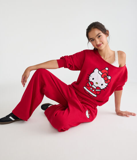 Hello Kitty | Aero Santa Suit Off-The-Shoulder Sweatshirt Hello Kitty | Aero Santa Suit Off-The-Shoulder Sweatshirt