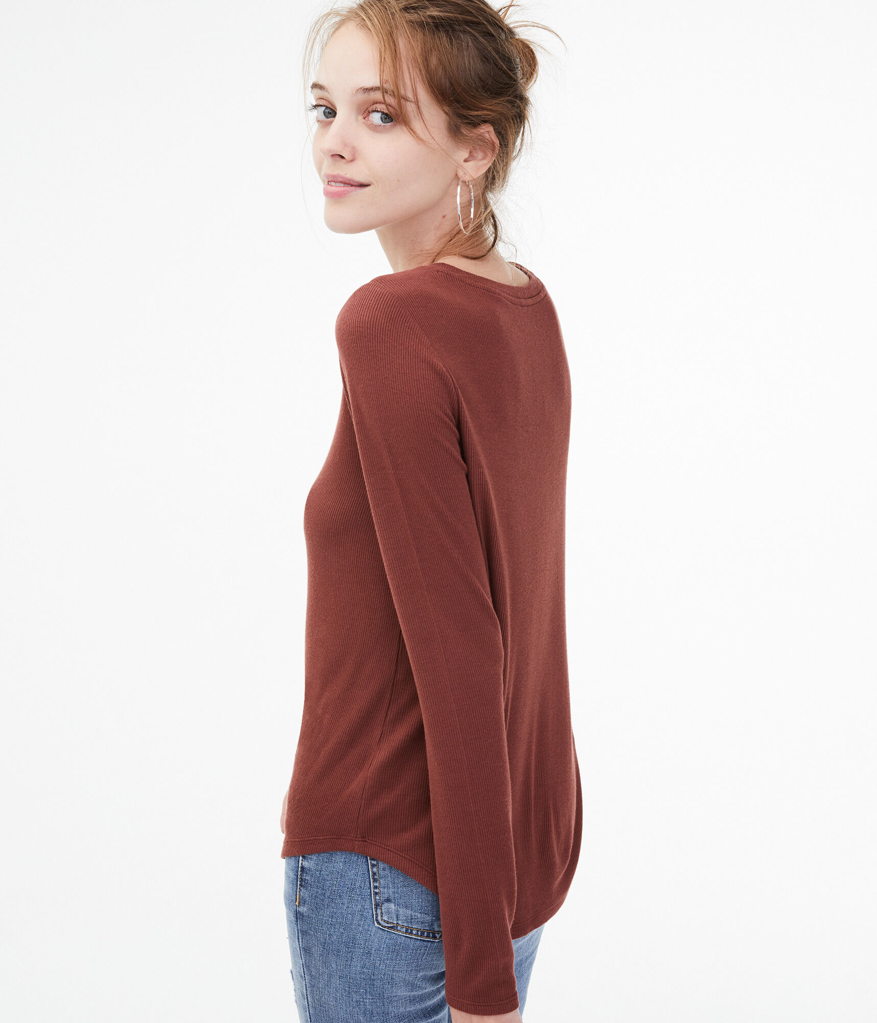 Long Sleeve Seriously Soft Ribbed V-Neck Tee