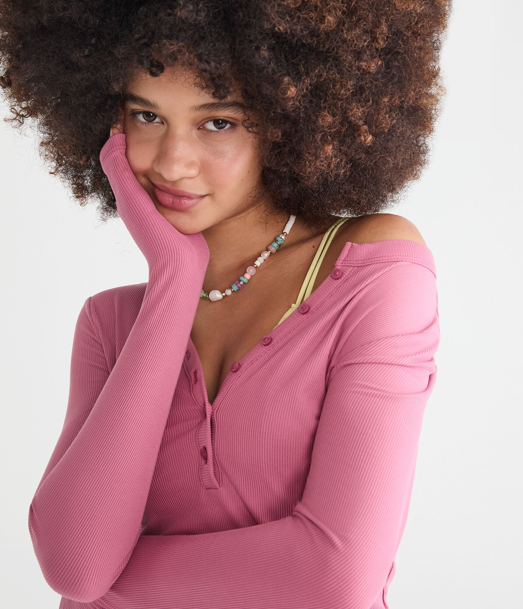 Long Sleeve Buttery Soft V-Neck Henley