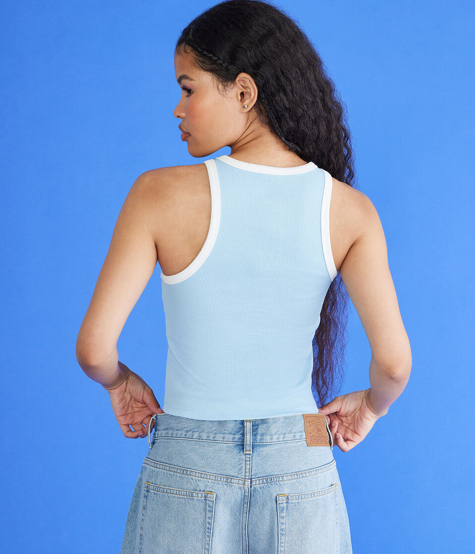 Mickey & Friends | Aero Friends Together Cropped High-Neck Ringer Tank