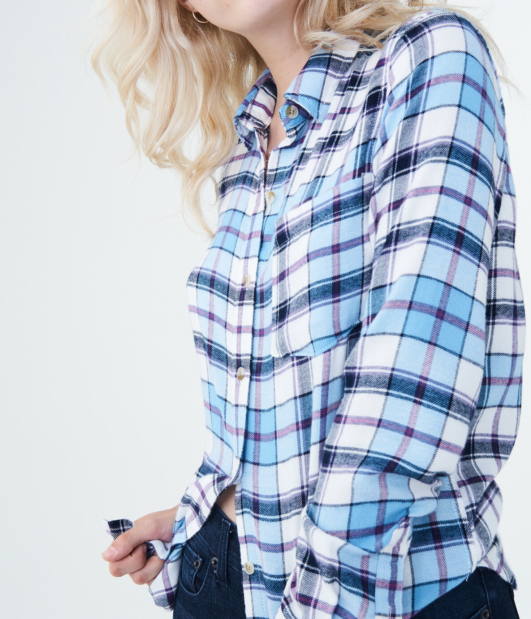 Long Sleeve Plaid Woven Shirt