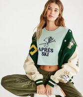 Peanuts® | Aéropostale Snoopy Après Ski Cropped Baby Tee