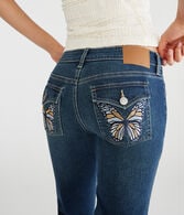 Super Low-Rise Flare Butterfly Pocket Jean