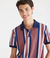 Vertical Stripe Jersey Polo