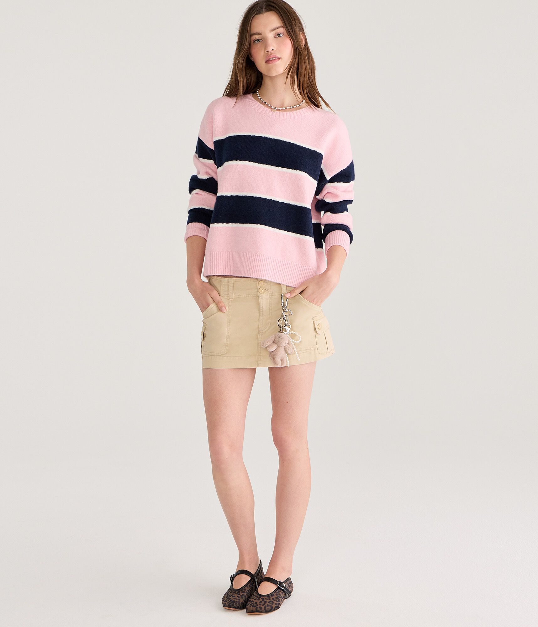 Twill Cargo Low-Rise Mini Skirt