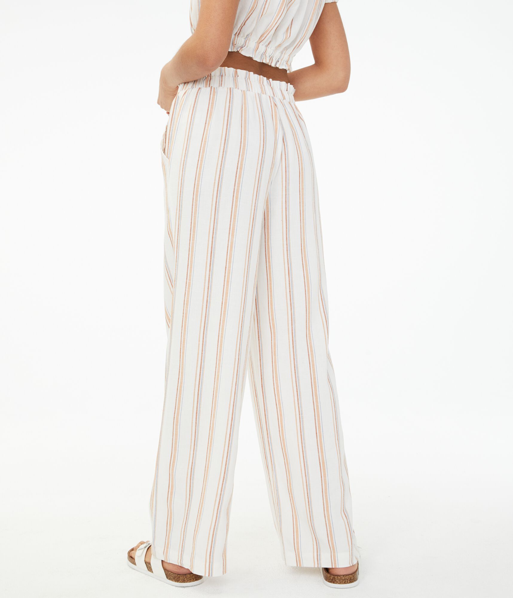 High-Rise Striped Wide-Leg Pants