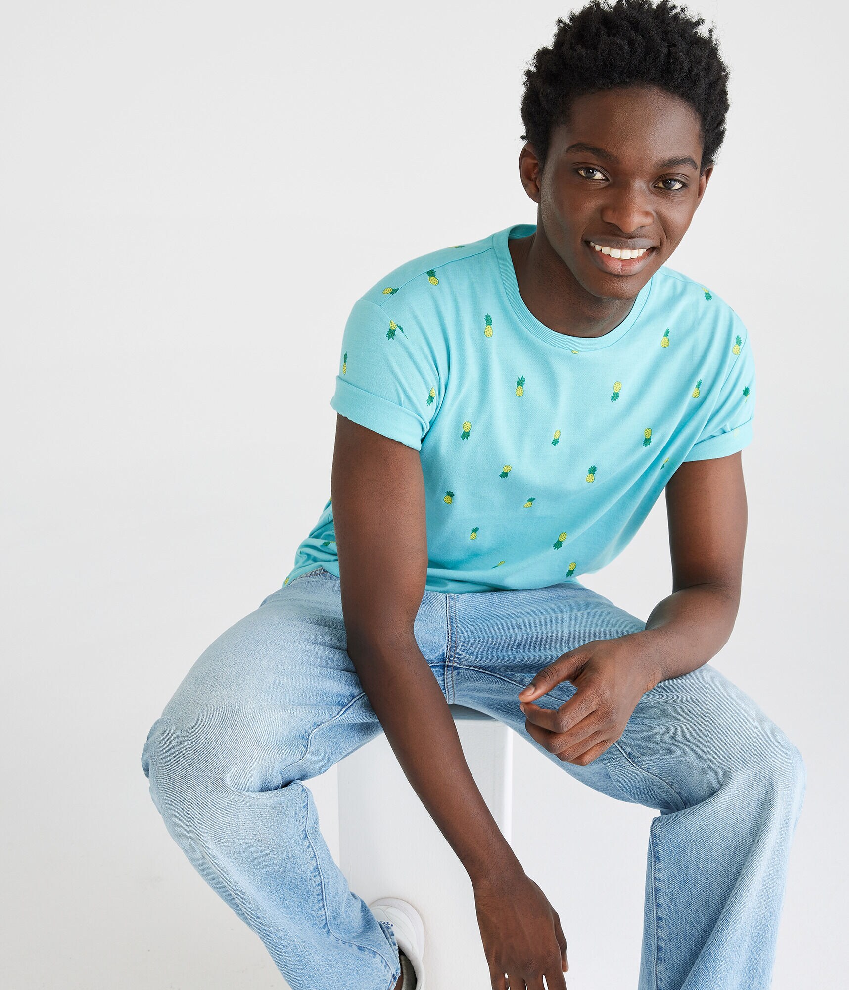 Pineapple Print Graphic Tee