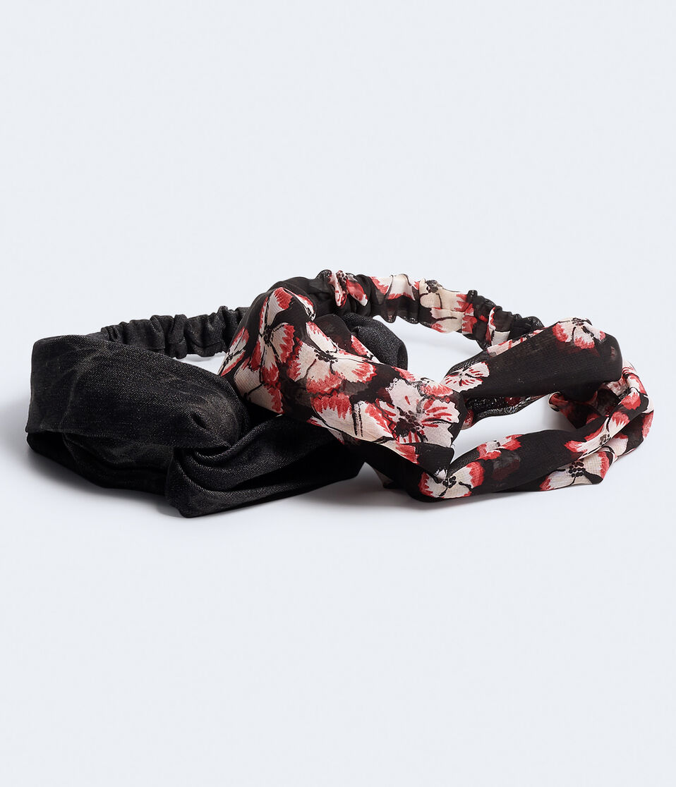 Denim & Floral Twist Headband 2-Pack