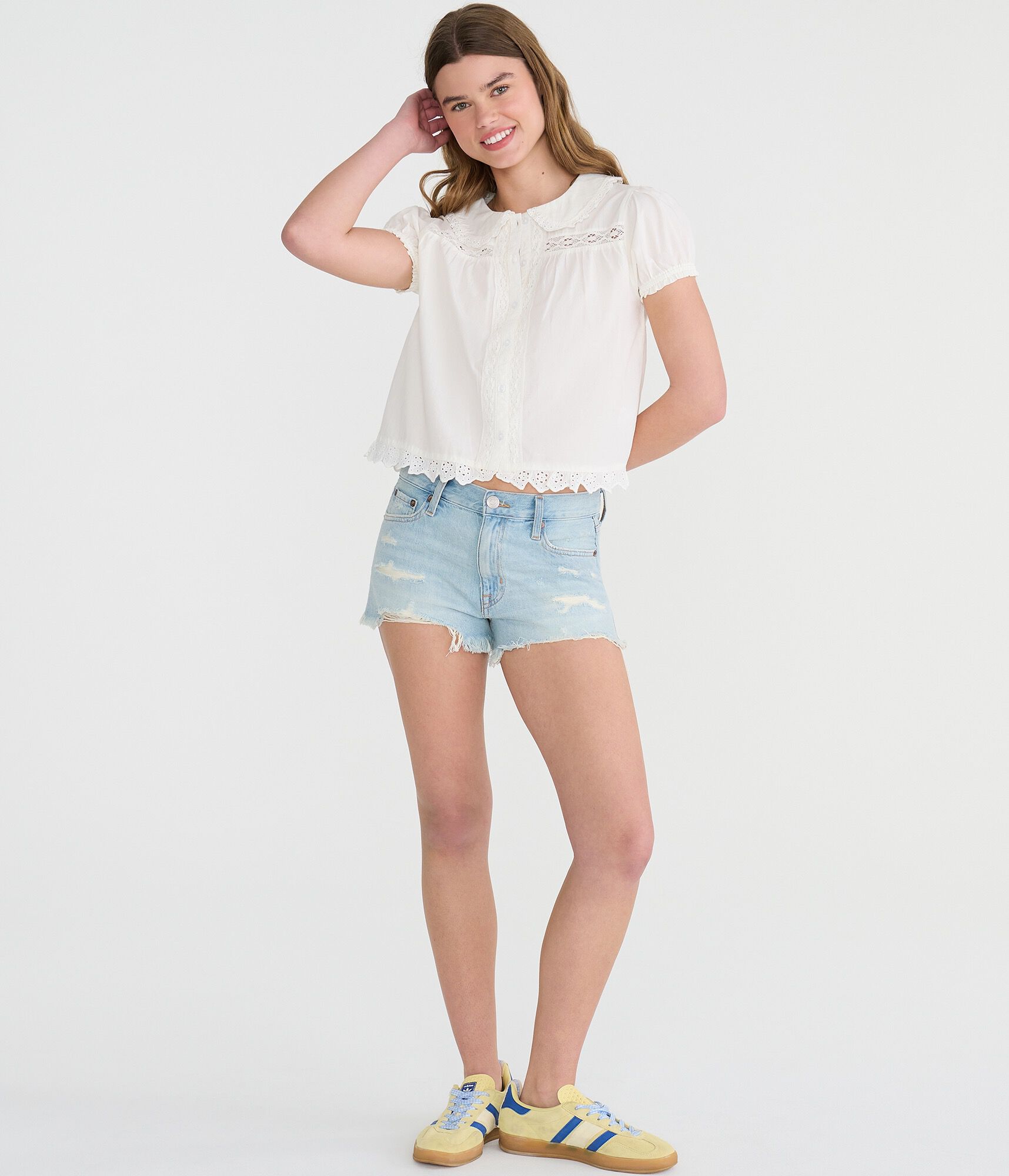 Lace &amp; Eyelet Peter Pan Blouse