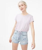 Drawstring-Hem Cropped Tee