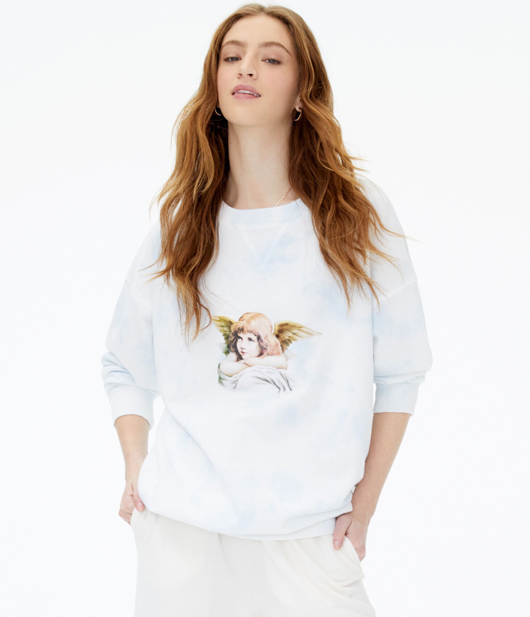 Cherub Tie-Dye Oversized Crew Sweatshirt