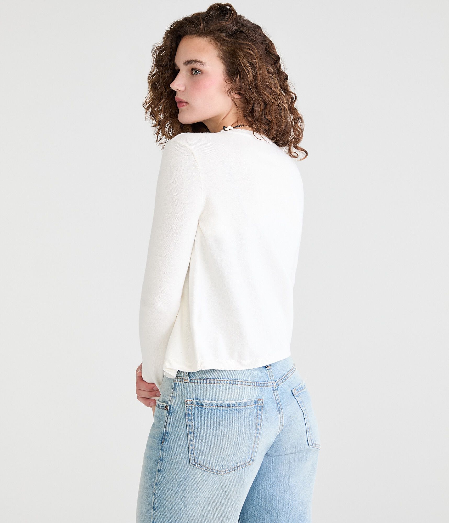 Scalloped Crew Cardigan