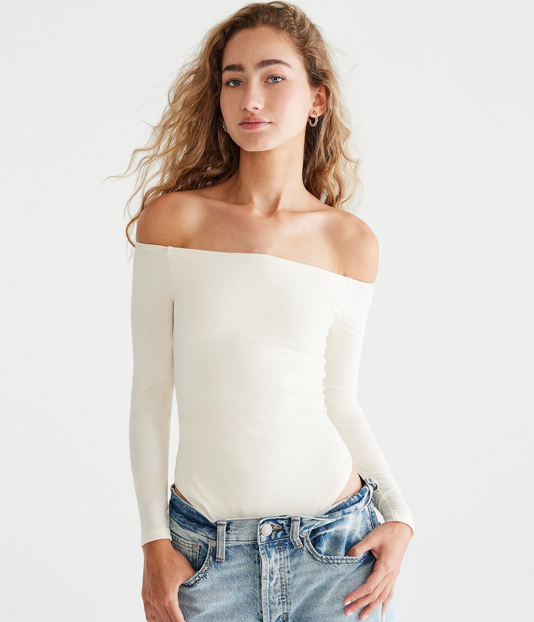 Long Sleeve Seriously Soft Sculpt Off-The-Shoulder Bodysuit