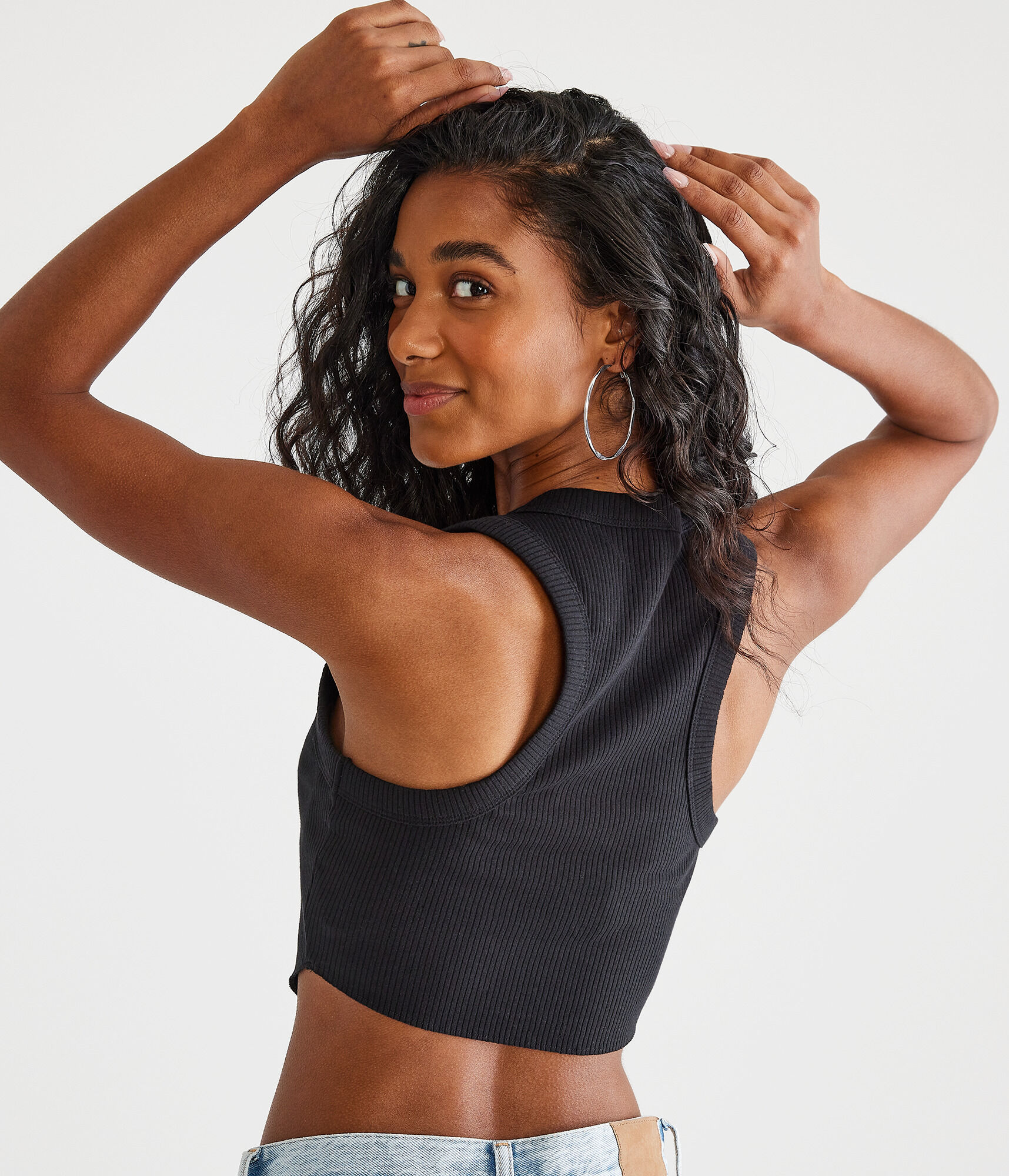 Cropped High-Neck Tank