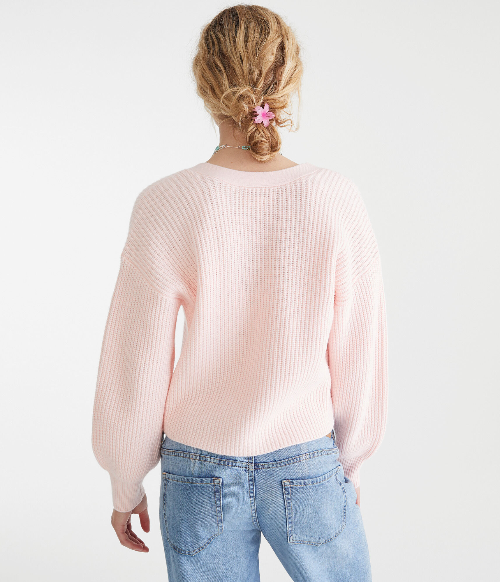 Ribbed Reversible Tie Cardigan