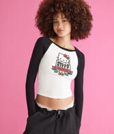Hello Kitty Long Sleeve Cropped Raglan Tee