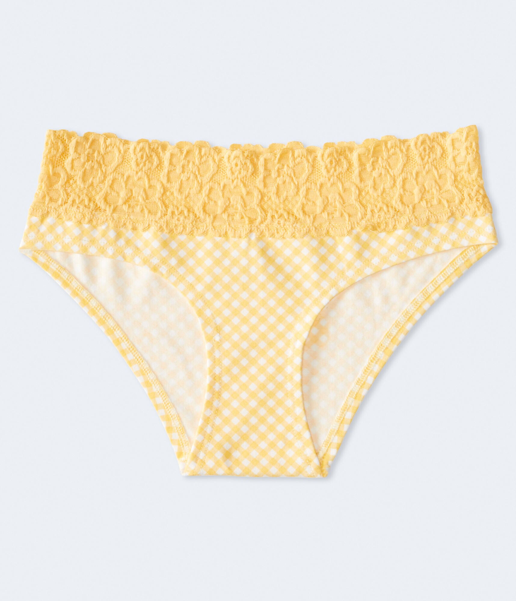 Gingham Lace-Trim Hipster