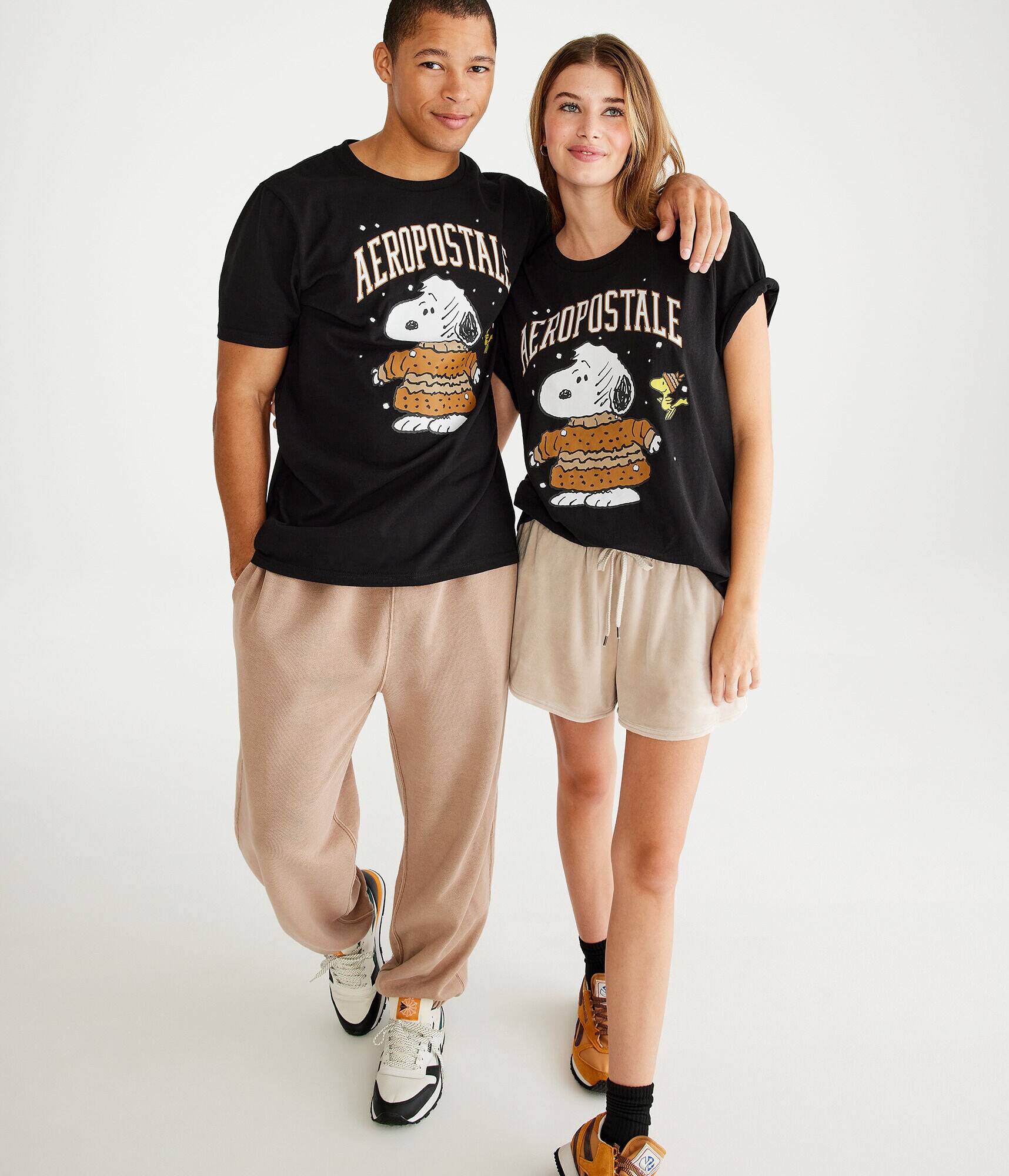 Peanuts&reg; | A&eacute;ropostale Snoopy Sweater Logo Graphic Tee