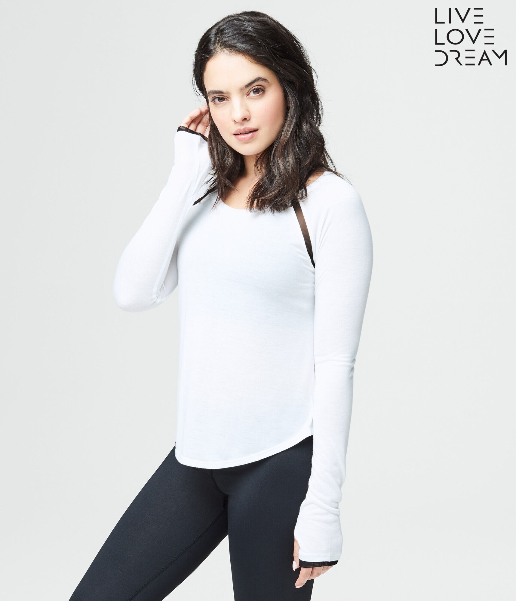 LLD Long Sleeve Mesh Inset Tee