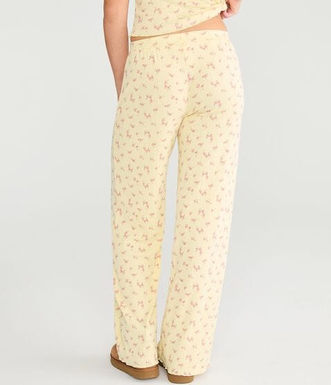 Floral Pointelle Straight Leg Sleep Pants Floral Pointelle Straight Leg Sleep Pants