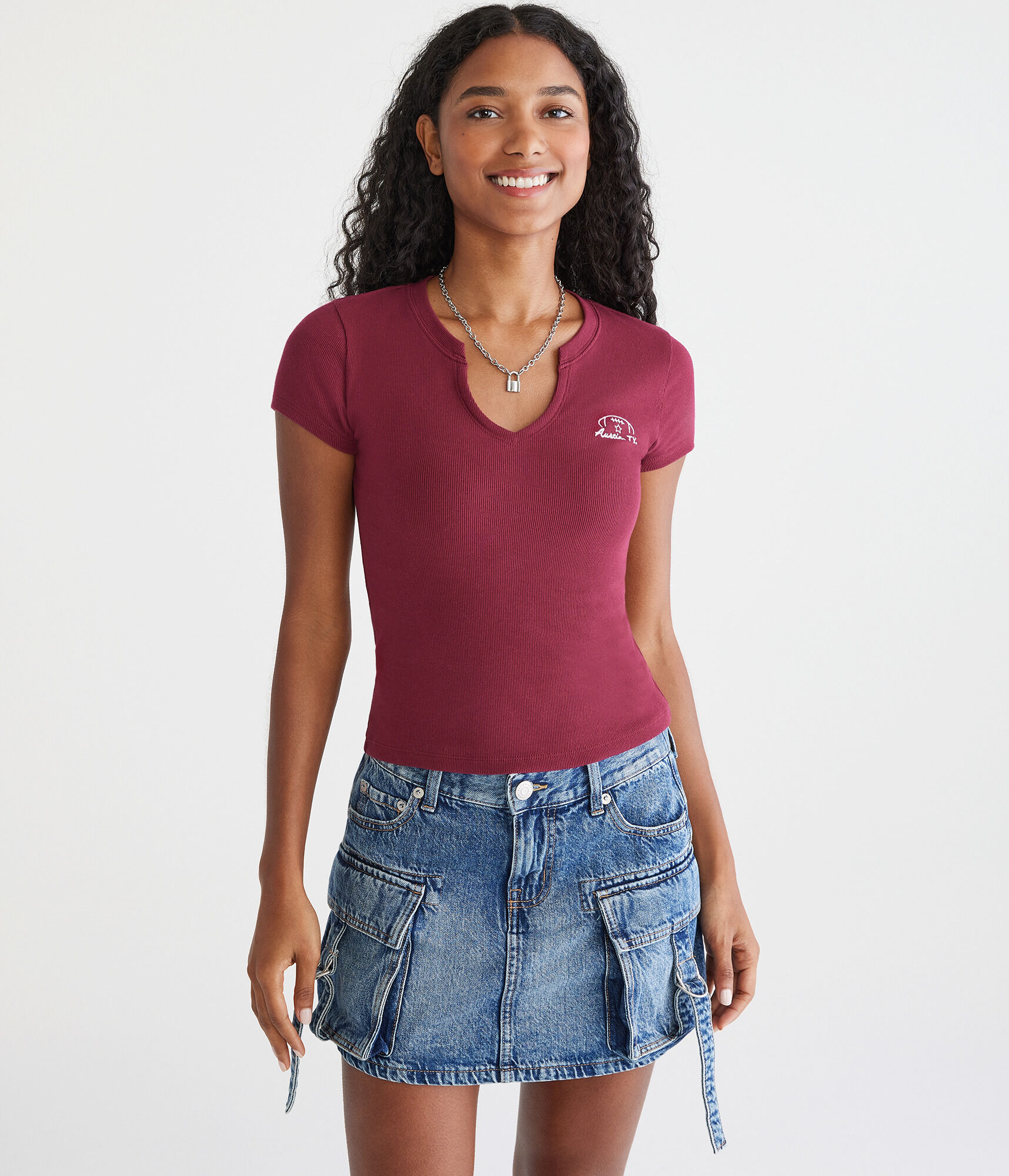 Seriously Soft Austin Football Notch-Neck Graphic Baby Tee
