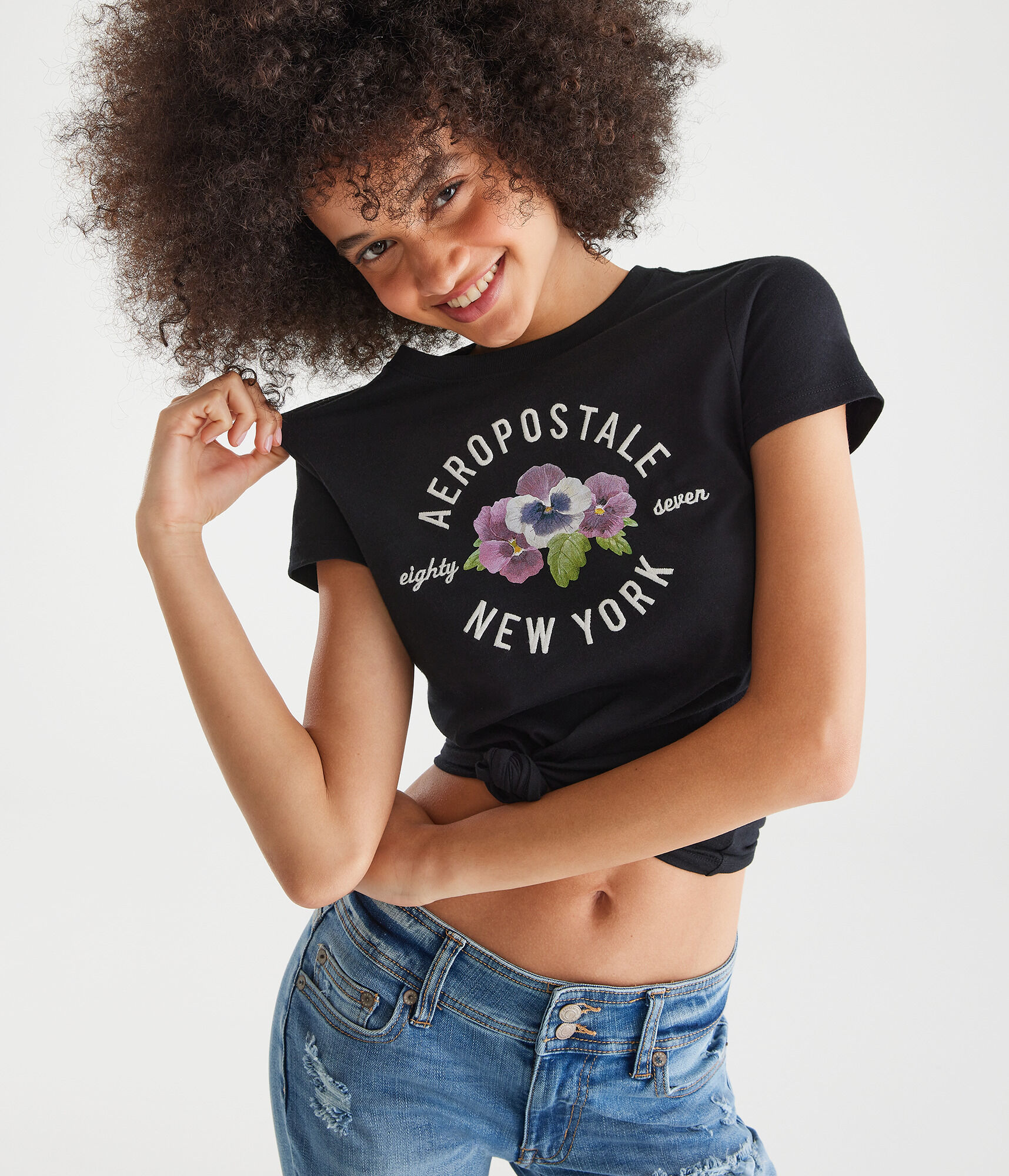 Aeropostale Violets Circle Graphic Tee