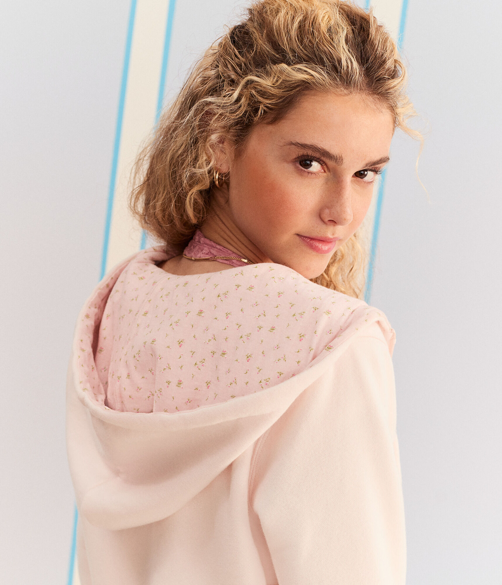 Demetra for Aero Floral Full-Zip Hoodie